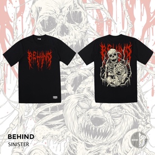 📦พร้อมส่ง BEHIND เสื้อยืด “ SINISTER“  แขนสั้น แนวสตรีท  เสื้อยืดชาย หญิง ผ้าฝ้ายบริสุทธิ์ T-shirt