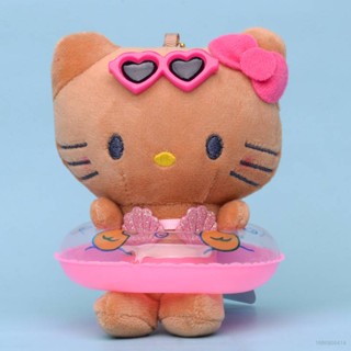 Mg Sanrio พวงกุญแจ จี้ตุ๊กตา Hello Kitty สีดํา พร้อมห่วงยางว่ายน้ํา ของเล่นสําหรับเด็กผู้หญิง