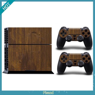 Pisand สติกเกอร์ ลายไม้ 3D สําหรับติดตกแต่งคอนโซลเกม PlayStation 4