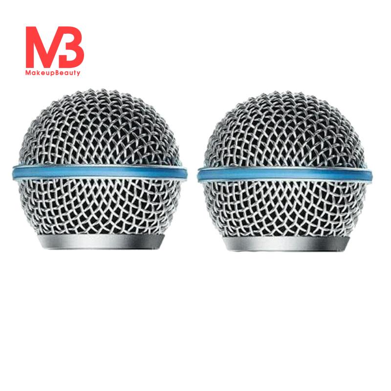 2PCS ไมโครโฟนย่าง Mic Grille เปลี่ยน Mic Ball Head ตาข่ายสําหรับ Shure Beta58A SM58 Pgx24 Slx24