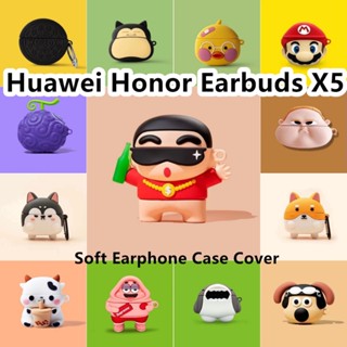 พร้อมส่ง!  เคสหูฟัง แบบนิ่ม ลายการ์ตูนตลก สําหรับ Huawei Honor Earbuds X5 X5