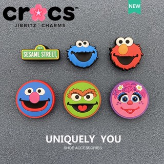 Jibbitz crocs charms หัวเข็มขัดรองเท้า อุปกรณ์เสริมรองเท้า Sesame Street Series DIY การ์ตูนตกแต่งหัวเข็มขัด