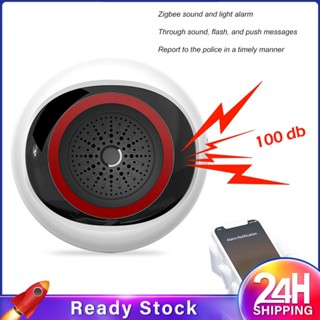 ❥❥ Tuya Zigbee Smart Sound And Light Sensor 100db 2-in-1 Alarm Usb Dual Power Smart Home ทำงานร่วมกับ Smart Life Zigbee Hub