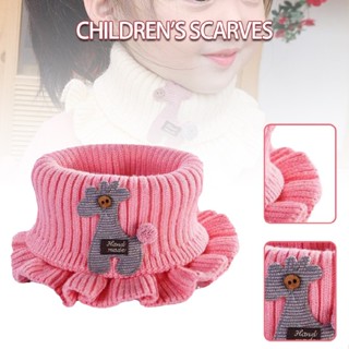 Winter Kids Knitted Scarf Warm Girls Scarves Soft Toddler Neck Collar Cartoon