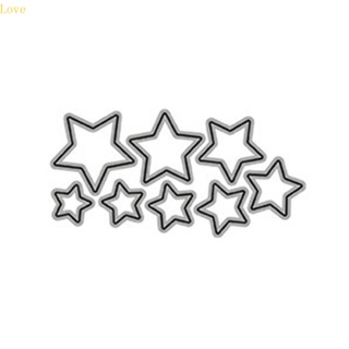 Love Star-Die-Cuts แผ่นแม่แบบโลหะ ตัดลายนูน รูปดาวห้าแฉก สําหรับตกแต่งสมุดภาพ อัลบั้มรูปภาพ การ์ด DIY