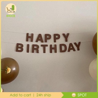 [Ihoce] ป้ายแบนเนอร์ Happy Birthday ใช้ซ้ําได้ สําหรับตกแต่งปาร์ตี้วันเกิด ผนัง ออฟฟิศ ผู้ใหญ่ เด็ก
