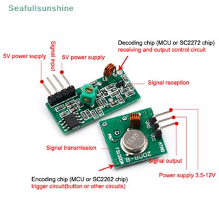 Seaf&gt; ชุดโมดูลรับส่งสัญญาณไร้สาย 433Mhz RF 5V DC 315MHZ สําหรับ Arduino Raspberry Pi ARM MCU WL Diy 1 ชุด