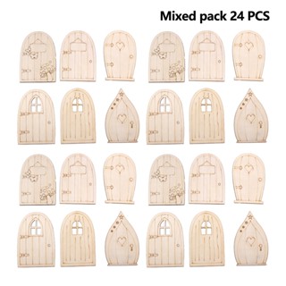 24pcs Garden Gift Smooth Exquisite Mini DIY Craft Miniature Decoration Unfinished Blank Indoor Outdoor Statue Fairy Door