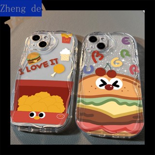 ใหม่ เคสโทรศัพท์มือถือแบบใส กันกระแทก ลายเบอร์เกอร์ สามมิติ สร้างสรรค์ สําหรับ Iphone 11 12promax 14 13 xsmax