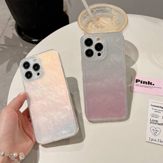 เคสโทรศัพท์มือถือ ลายกระดาษเลเซอร์ สีพื้น สําหรับ Apple iPhone 11 12 13 14 Pro Max