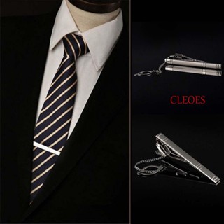 CLEOES แคลมป์หนีบเนคไทน์ สีเงิน หลายสไตล์ แฟชั่นเรียบง่าย