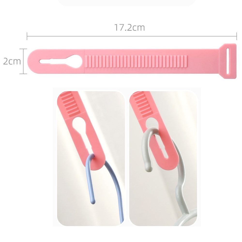 ไม้แขวนเสื้อ ป้องกันการหล่น หัวเข็มขัดยึด / ราวตากผ้า อเนกประสงค์ แถบซิลิโคน กันลื่น / ตะขอแขวนตากผ้า ใช้งานได้จริง / หัวเข็มขัดกันลม ปรับได้ คุณภาพสูง / - รูปที่ 5