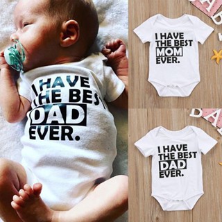 ชุดจั๊มสูทรอมเปอร์ ลาย Best Daddy Mommy Onesie 2WQL แฟชั่นฤดูร้อน สําหรับเด็กทารกแรกเกิด