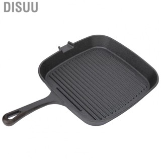 Disuu Grill Pan Heat Resistant Handle Even Heat Dissipation Steak Skillet   for Restaurant Kitchen