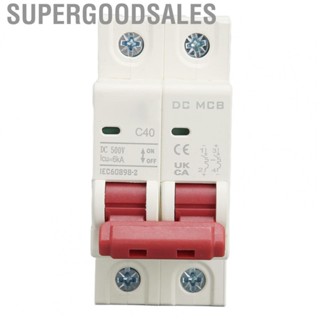 Supergoodsales DC Circuit Breaker Solar High Safety 2P 6000A Breaking  40A 500V Electromagnetic for Power Supply