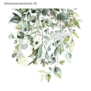 Shine ใหม่ สติกเกอร์ติดผนังห้องน้ํา ลายใบไม้สีเขียว มีกาวในตัว สวยงาม สําหรับตกแต่งบ้าน 2023