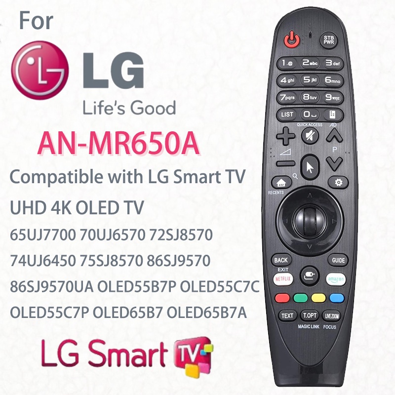 Tian-mr650a เปลี่ยนรีโมทคอนโทรลสําหรับสมาร์ททีวีใช้สําหรับ LG UHD 4K OLED TV magic ไม่มีเสียง, 65uj7