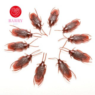 BARRY แมลงสาบปลอม 10 ชิ้น ของเล่นตลก น่าอัศจรรย์ โมเดลพิเศษ ฮาโลวีนเหมือนจริง Blackbeetle