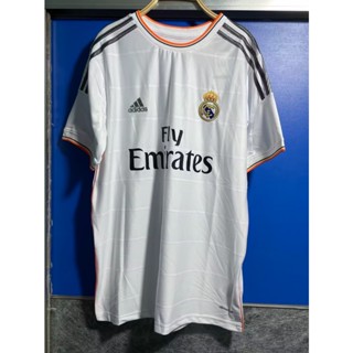 เสื้อกีฬาแขนสั้น ลายทีมชาติฟุตบอล Real Madrid 2013-2014 ชุดเหย้า สไตล์เรโทร แห้งเร็ว สําหรับผู้ชาย ไซซ์ S-XXL