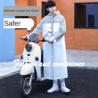 150-190cm Fashion Electric Vehicle Raincoat Men&amp;#39;s Long Whole Body Riot Rain Rain Batteries Outdoor Hiking Hooded Hooded Rain Covered (monkingstore_th)