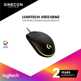 Logitech เมาส์เกมมิ่ง G102 GEN2 LIGHTSYNC RGB 6 Button Gaming Mouse - Black