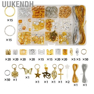 Uukendh Dreadlocks Jewelry  Hair Beader Clips Decorations DIY Silver Gold Thread for Parties