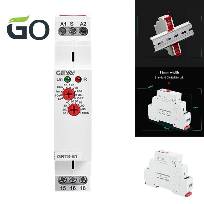GEYA GRT8-B1 Off Delay Time Relay Timer Relay อิเล็กทรอนิกส์ประเภท 16A, GRT8-B1