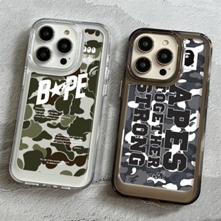 เคสโทรศัพท์มือถือ แบบใส กันกระแทก ลายโป๊กเกอร์ BAPE JANE สีเหลือง สําหรับ iphone 15 14 11 13 12 X XS Pro Max xr Mini xr 7 8 6 plus