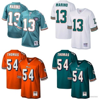 เสื้อกีฬาแขนสั้น ลายทีมชาติฟุตบอล NP2 Miami Dolphins NFL Marino Thomas พลัสไซซ์ สไตล์เรโทร สําหรับผู้ชาย และผู้หญิง PN2