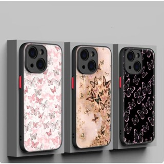 เคสโทรศัพท์มือถือนิ่ม กันเลนส์ ลายผีเสื้อ สีม่วง สําหรับ iPhone SE SE2 SE3 7 8 Plus XR XS Max 11 Pro Max 121U