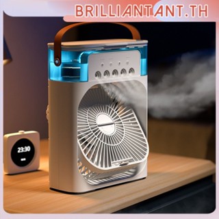 2023 ใหม่ 3 In 1 Usb Mini Portable Air Conditioner Cooler Fan พร้อม Mist Spray Five-hole Humidification Diffuser พร้อมไฟ LED 7 สี