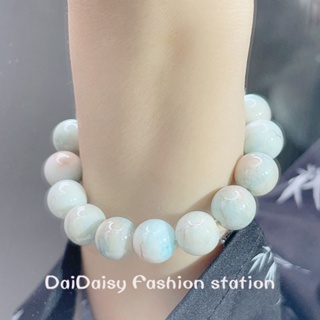 Daidaisy √♥ สร้อยข้อมือลูกปัดเซรามิค ขนาดใหญ่ 12 มม. สีมาการอง แบบเรียบง่าย สําหรับผู้หญิง และนักเรียน