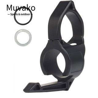 MUVAKO แหวนไฟฉาย PA/Nylon ขนาดเล็ก แบบพกพา สีดํา พร้อมคลิปหนีบ สําหรับกลางแจ้ง