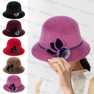 MOMENT Fedoras หมวกโบลเวอร์ หมวกลําลอง หรูหรา