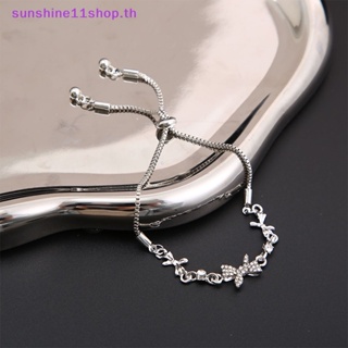 Sunshop สร้อยข้อมือโซ่ ประดับโบว์คริสตัล สไตล์เกาหลี หรูหรา เครื่องประดับแฟชั่น สําหรับผู้หญิง ของขวัญ ปาร์ตี้