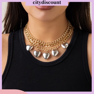 &lt;citydiscount&gt; สร้อยคอโซ่ พร้อมจี้รูปหัวใจ 3D เครื่องประดับ สําหรับผู้หญิง