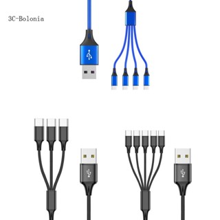 【PC】สายชาร์จ Usb หลายเส้น ไนล่อนถัก 3 4 5 in 1