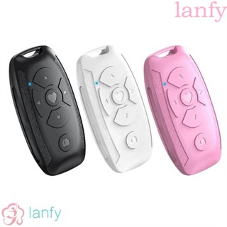 LANFY รีโมทคอนโทรลโทรศัพท์มือถือ บลูทูธไร้สาย แบบพกพา สําหรับถ่ายวิดีโอ เซลฟี่ กล้องชัตเตอร์