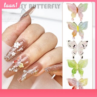 เครื่องประดับตกแต่งเล็บแต่งเล็บแวววาวเครื่องประดับผีเสื้อ Fairy Butterfly เรซิ่นแต่งเล็บสามมิติตกแต่งเล็บ COD