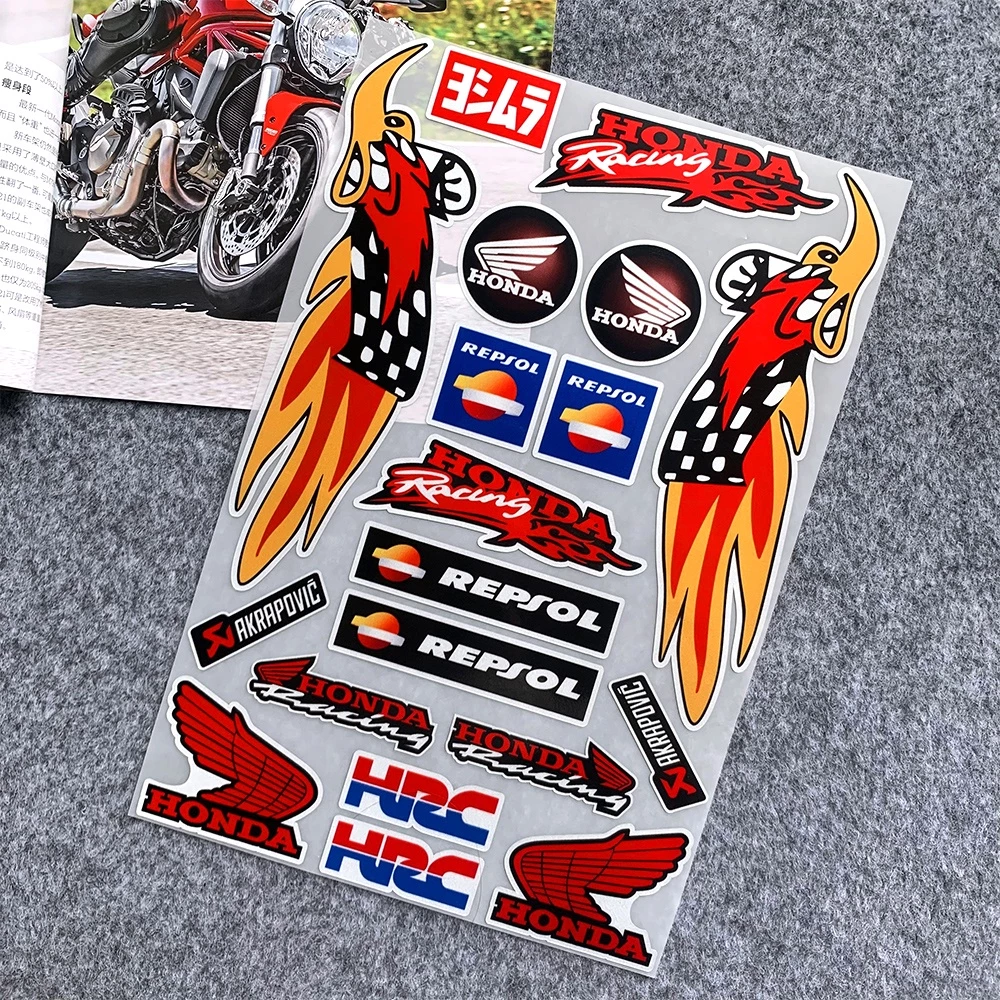 สติกเกอร์สะท้อนแสง Honda HRC สำหรับหมวกกันน็อคและมอเตอร์ไซค์ PCX Wave Click ADV Forza Super Cub ZoomerX thumbnail 9