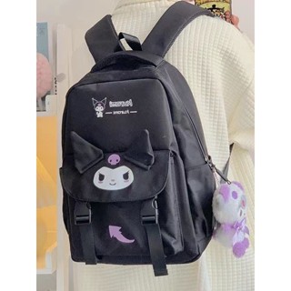 กระเป๋าเป้สะพายหลัง ขนาดใหญ่ จุของได้เยอะ ลาย Sanrio Kuromi น่ารัก ใช้งานกลางแจ้ง