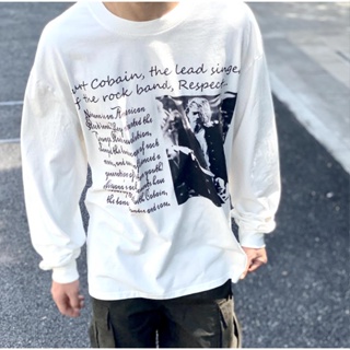 เสื้อแขนยาว พิมพ์ลาย Nirvana Band Koben Portrait Kurt Cobain แฟชั่นเรโทร สไตล์วินเทจ