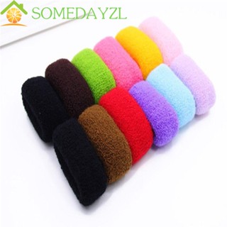 SOMEDAYZL ยางรัดผม แบบหนา สีแคนดี้ แฟชั่นสําหรับเด็กผู้หญิง