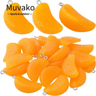 Muvako จี้ผลไม้, แหวนเหล็กเรซิ่น สีส้ม, อุปกรณ์ตกแต่งต่างหู