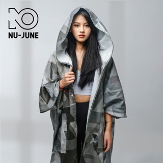 Nu-june เสื้อคลุมอาบน้ํา ผ้าขนหนูชายหาด มีฮู้ด แบบนิ่ม แห้งเร็ว สําหรับเล่นกีฬากลางแจ้ง