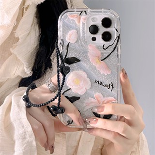 [พร้อมส่ง] เคสโทรศัพท์มือถือ ลายกระดาษกลิตเตอร์ พร้อมสายคล้องมือ สําหรับ Apple iPhone 15 14 13 12 11 PROMAX XS XR XSMAX SE2020 6 7 8PLUS MINI