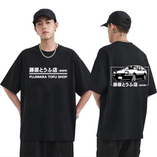 เสื้อยืด พิมพ์ลายกราฟฟิคอนิเมะ Drift Takumi Fujiwara Tofu Shop สไตล์ฮาจิโรกุ สําหรับผู้ชาย Initial D Ae86