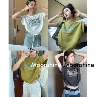 Moon  เสื้อครอป เสื้อแฟชั่นผู้หญิง y2k สีพื้น สําหรับผู้หญิง ใส่ไปคลับ ปาร์ตี้ 2023 NEW 23071004 รุ่นใหม่ Unique สไตล์เกาหลี Trendy A29J12I 36Z230909