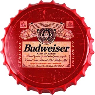 Budweiser1 ป้ายโลหะดีบุก สําหรับตกแต่งฝาขวดเบียร์ คาเฟ่ บาร์