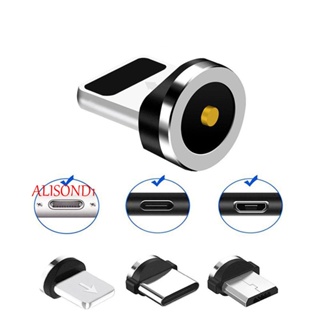 ALISOND1 อะแดปเตอร์สายชาร์จแม่เหล็ก USB Type C หมุนได้ 360 องศา